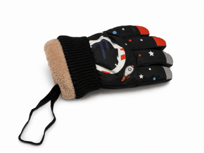 Guante de Nieve Niño Negro con chiporro