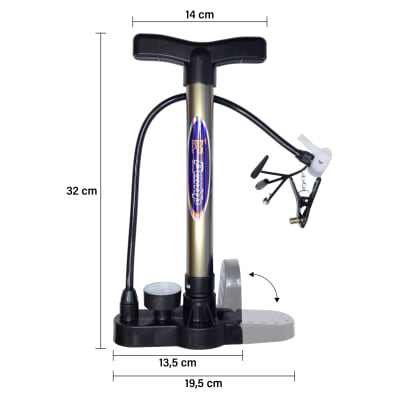 Bombin Inflador De Alta Presion 145psi para Bicicleta, Moto, Auto FRC