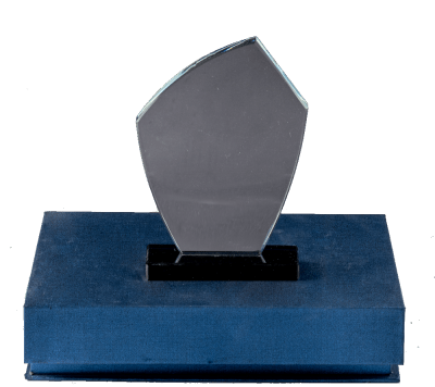 Galvano 13 cm base negra forma abstracta