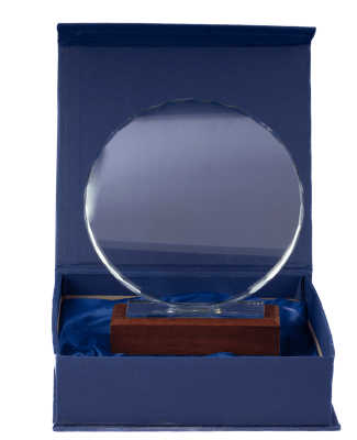 Galvano Circular Base Madera 18,5 cm