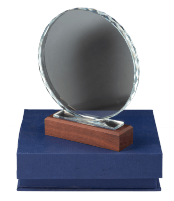 Galvano Circular Base Madera 18,5 cm