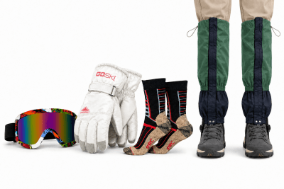 Pack Nieve: Guantes + Antiparras + Polainas + Calcetines térmicos