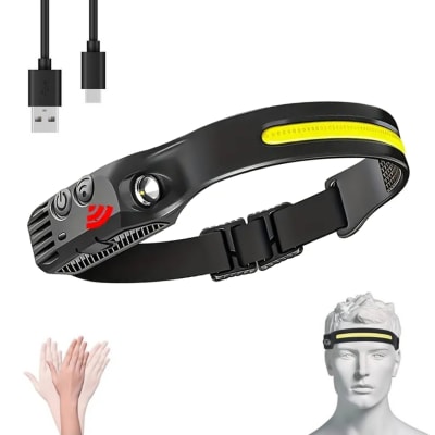 Linterna Led Cintillo con Sensor Para la Cabeza Luz Blanca