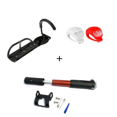 GANCHO +LUCES SILICON R/B +BOMBIN BICI / FORCECL