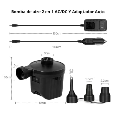 Inflador Electrico para Colchon Multifuncional 220v/12v FRC