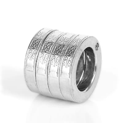 Anillos de defensa personal tipo manopla metálica 4 dedos, color plateado