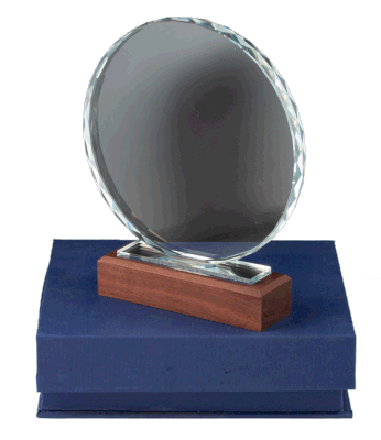 Galvano Circular Base Madera 18,5 cm