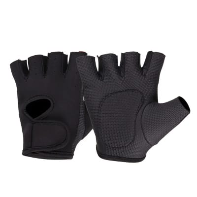 Guante para gimnasio acolchados, yoga, entrenamiento, pesas Negro