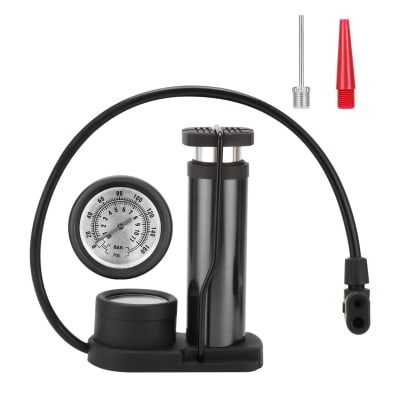 Bombin Inflador De Pie Con Manometro para Bicicleta, Moto, Balon + Agujas FRC