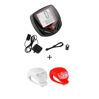 Ciclocomputador Velocimetro + luces led silicona / Forcecl
