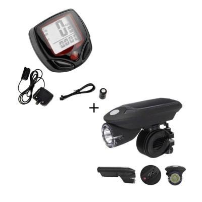 Ciclocomputador Velocimetro + Luz Led Carga Solar / Forcecl