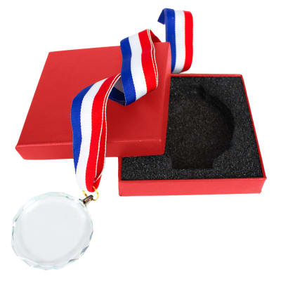 Medalla Redonda de Cristal Vidrio