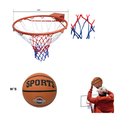 Aro profesional+balón de básquet n°5/Forcecl