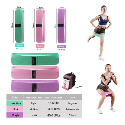 Set 3 bandas elásticas verde/rosa/morado/ Forcecl