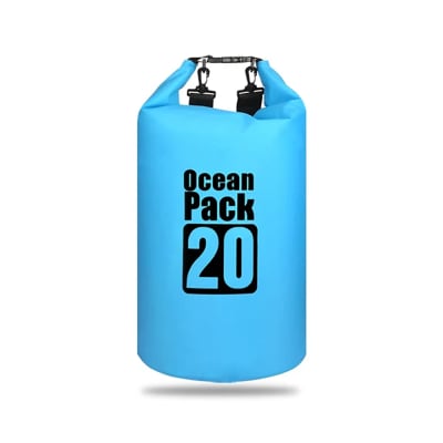 Bolso Seco Ocean Pack 20 Litros Impermeable Celeste