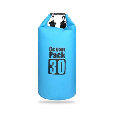 Bolso Seco Ocean Pack 30 Litros Impermeable Celeste