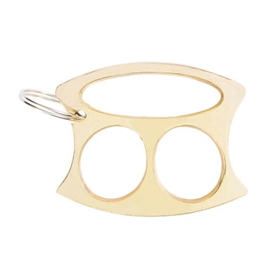 Manopla de acero dos dedos tipo llavero defensa personal, seguridad