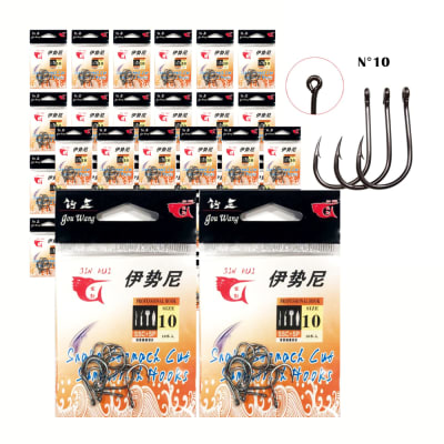 Caja de 40 set de 10 piezas de anzuelo N°10/Forcecl