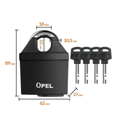 Cadena + Candado Opel Para Rueda De Repuesto Antinapoleon Espesor 7mm x 1,4m Largo