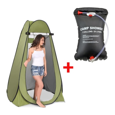 Carpa Baño Vestidor Portatil + Ducha Solar
