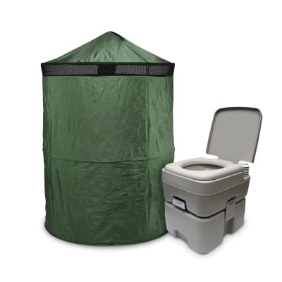 Carpa de Baño Plegable + Baño Químico Portátil 20 L