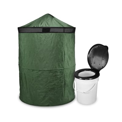Carpa de Baño Plegable + Tapa Baño Portatil + Balde 20 L