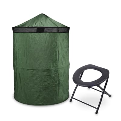 Carpa de Baño Plegable + Silla Plegable Portatil WC