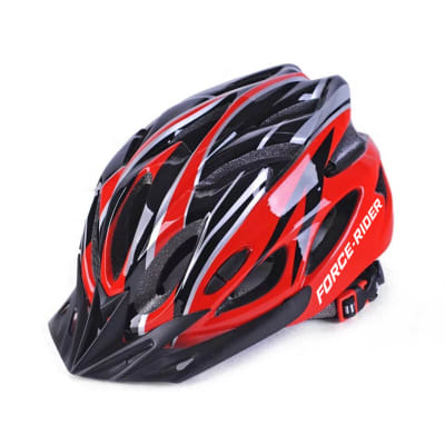Casco de Bicicleta con luz Rojo/Negro FRC