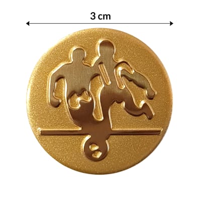 Centro de Medalla de Fútbol de 3 cm con Adhesivo posterior