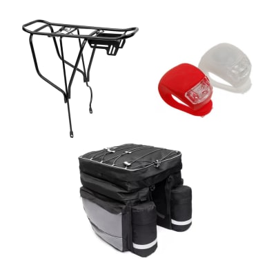 LUCES SILICON R/B +PARRILLA+ALFORJA