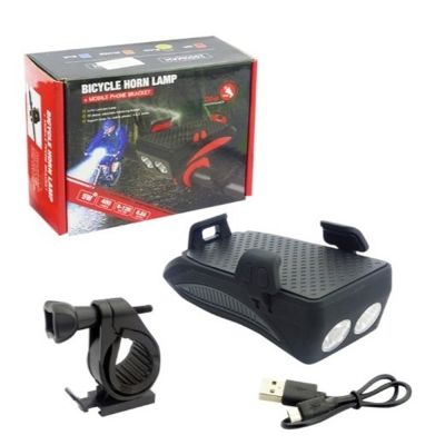 Soporte celular, bocina, luz y cargador