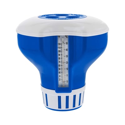 Flotador Porta Cloro para Piscina con Termómetro