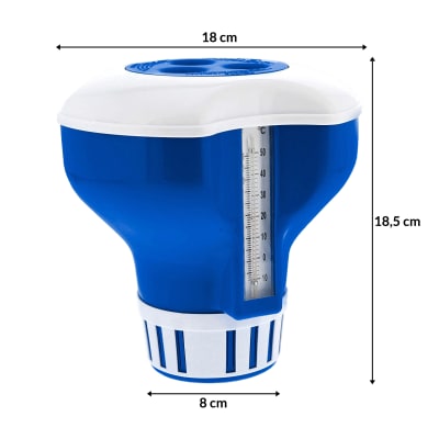Flotador Con Termómetro + Cloro Tableta 1 Kg