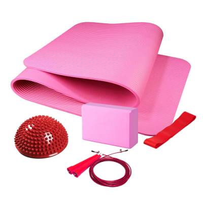 KIT DE ENTRENAMIENTO MAT YOGA ROSA