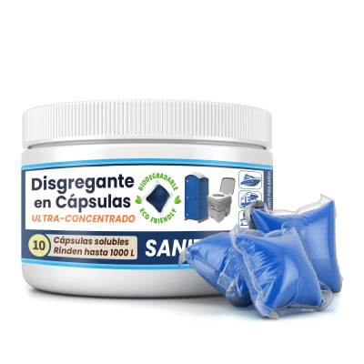 Disgregante Fecal en Cápsulas para Baños Químicos