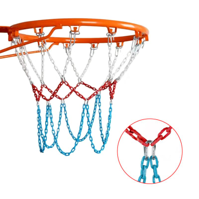 Red de Acero Pintada Tricolor Cadena Para Canasta de Baloncesto Malla