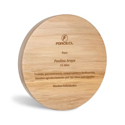 Galvano Madera Redondo 15 cm
