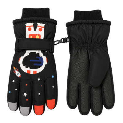 Guante de Nieve Niño Negro con chiporro