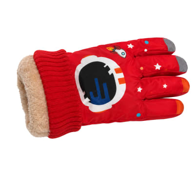 Guante de Nieve Niño Rojo Afelpado