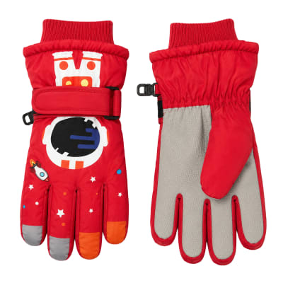 Guante de Nieve Niño Rojo Afelpado
