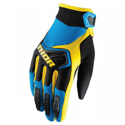Guante Ciclismo largos Thor Azul-Amarillo Talla XL