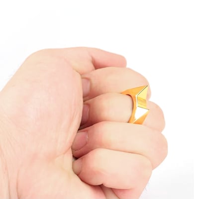 Anillo de defensa personal tipo manopla metálica, diseño orejas de gato