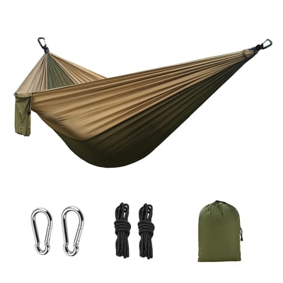 Hamaca Camping con Bolso Doble Color + Mosquetones
