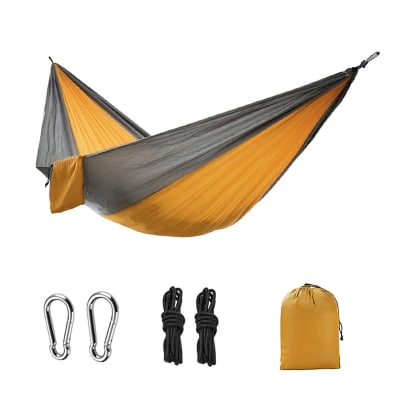 Hamaca Camping con Bolso Doble Color + Mosquetones