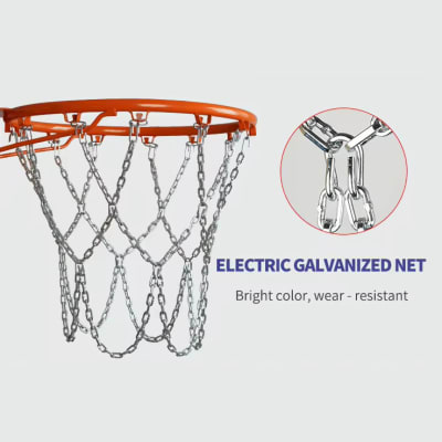 Red de Acero Cromada Cadena Para Canasta de Baloncesto Malla