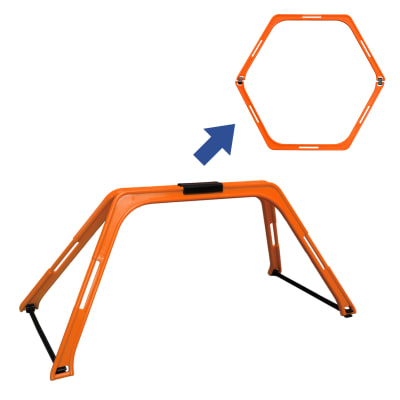 Valla de salto y disco de agilidad y entrenamiento 2 en 1 Naranjo