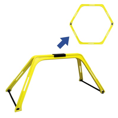 Valla de salto y disco de agilidad y entrenamiento 2 en 1 Amarillo