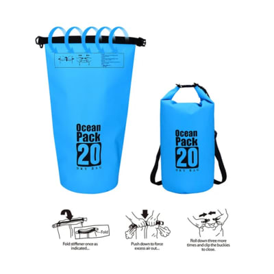 Bolso Seco Ocean Pack 30 Litros Impermeable Gris