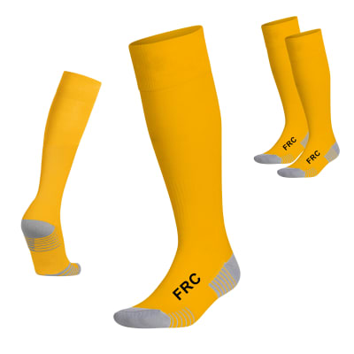 1 Par Medias de futbol FRC Adulto amarillo oro