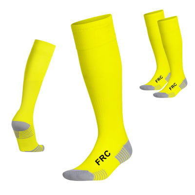 1 Par Medias de futbol FRC Adulto amarillo fluor